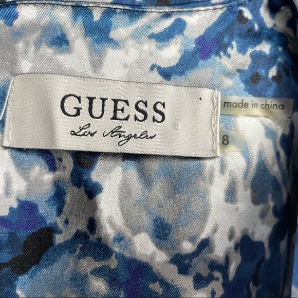 36. Guess Blue Floral Bodycon Cocktail Dress - Picture 7 of 8